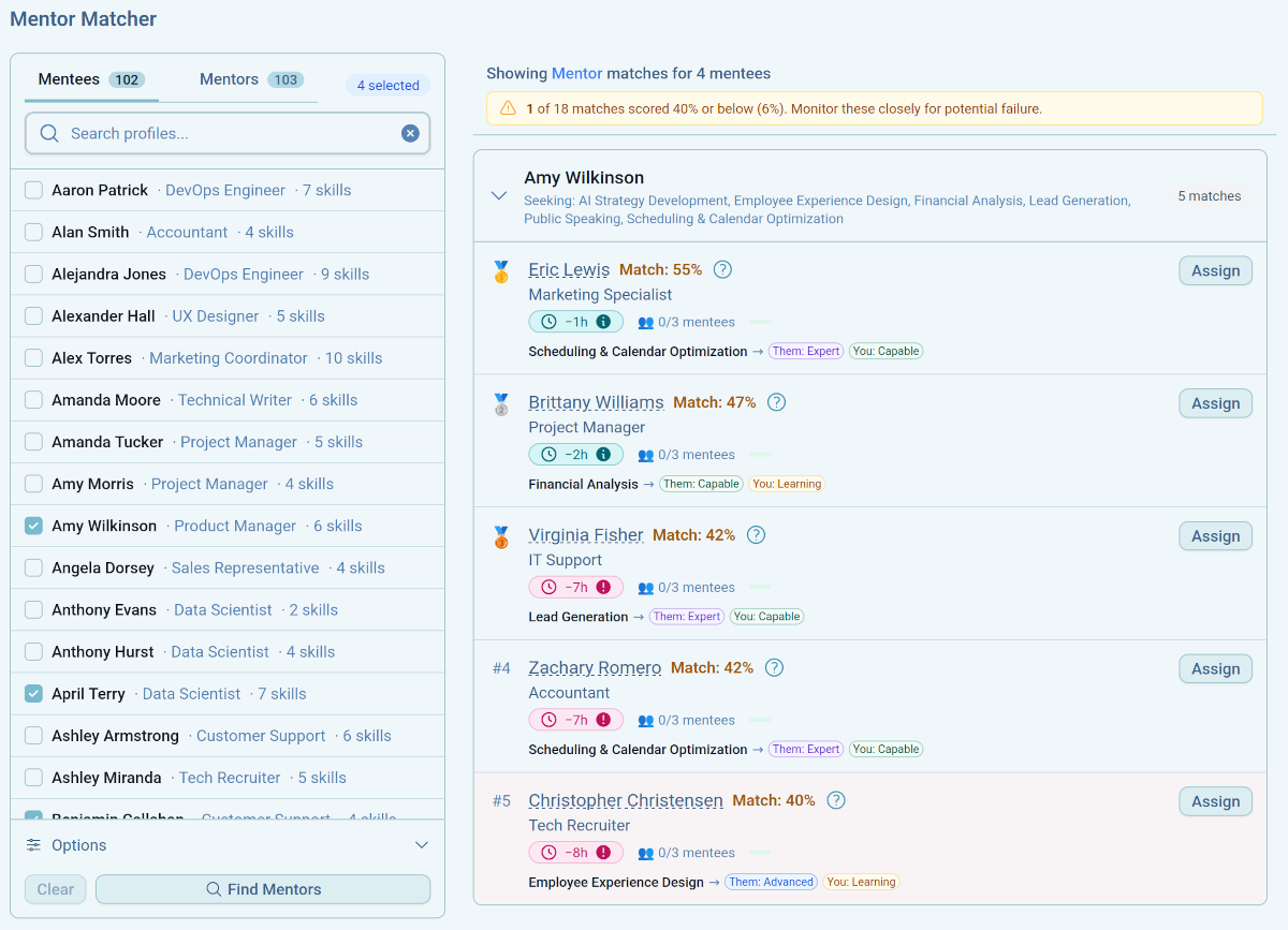 Mentorship Matching